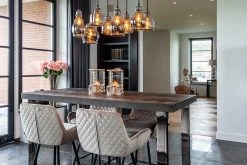 RICHMOND Nachtkastje Bony 50cm 1 Lade Visgraatmotief - Zwart/zilver -Collectie Slaapkamermeubels 7413 LB 0045 10 53f3