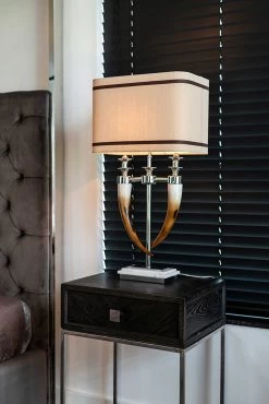 RICHMOND Nachtkastje Bony 50cm 1 Lade Visgraatmotief - Zwart/zilver -Collectie Slaapkamermeubels 7413 LB 0045 5be2