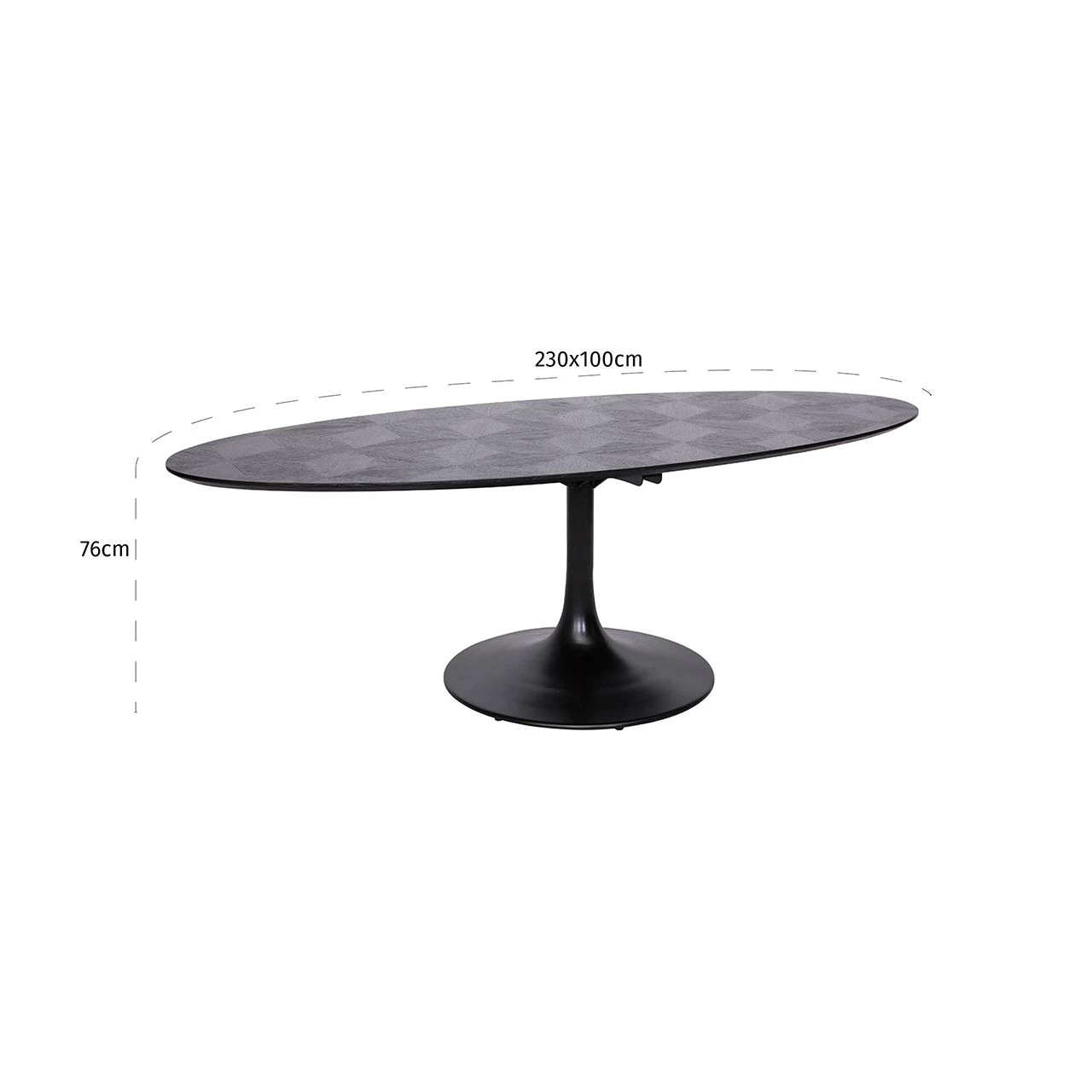 RICHMOND Eettafel Blax Ovaal 230x100 - Zwart 5 RICHMOND Eettafel Blax Ovaal 230x100 - Zwart - Afbeelding 3