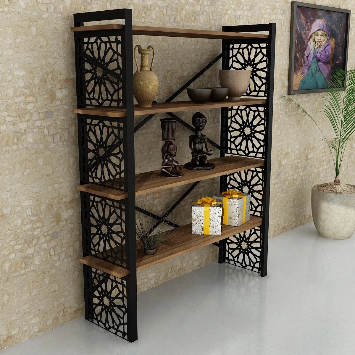 Boekenplank Furny Home | 100% Melaminegecoat | Kleur: Walnootbruin 4 Boekenplank Furny Home | 100% Melaminegecoat | Kleur: Walnootbruin - Afbeelding 2