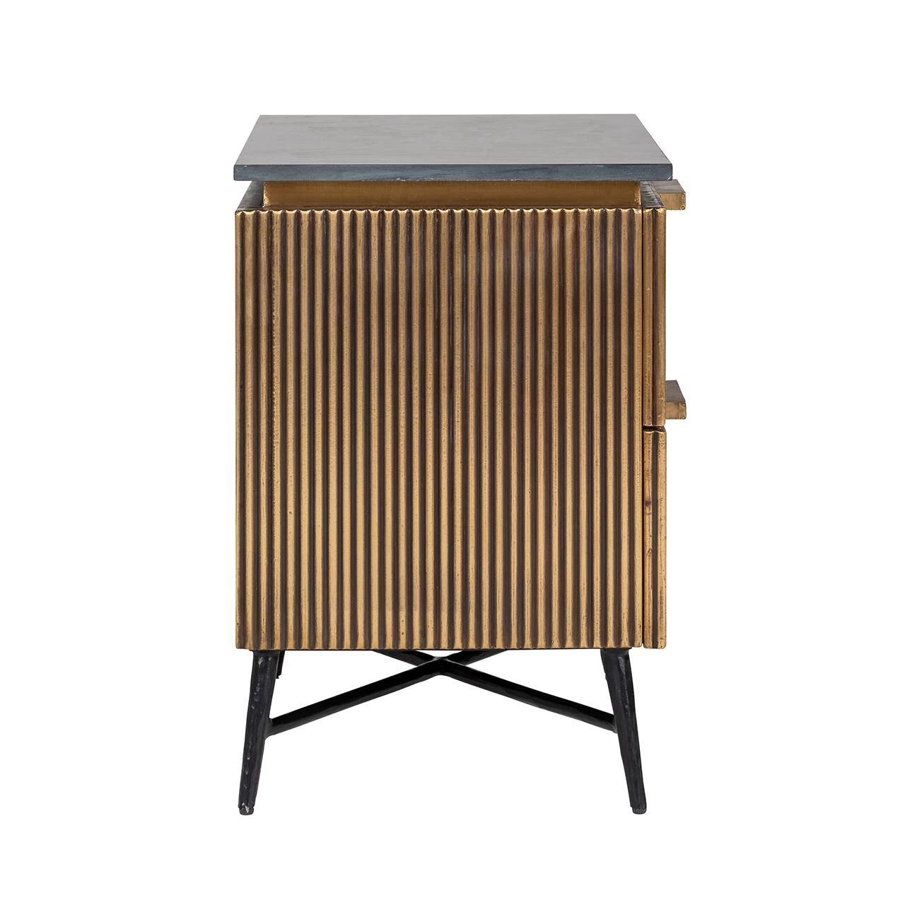 RICHMOND Nachtkastje Aarons 50,5cm 2 Lades - Goud 8 RICHMOND Nachtkastje Aarons 50,5cm 2 Lades - Goud - Afbeelding 6