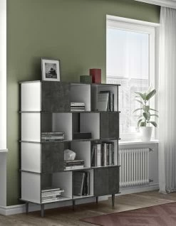 Boekenkast Fame - Wit/beton -Collectie Slaapkamermeubels 7770X8598B2A Iconic Bookcase white and concrete 1 73be