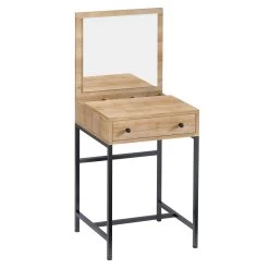 Mary Make-up Tafel | Melamine Coating | Metalen Poten | Eiken Zwart -Collectie Slaapkamermeubels 793ELG4102 20 203 381f