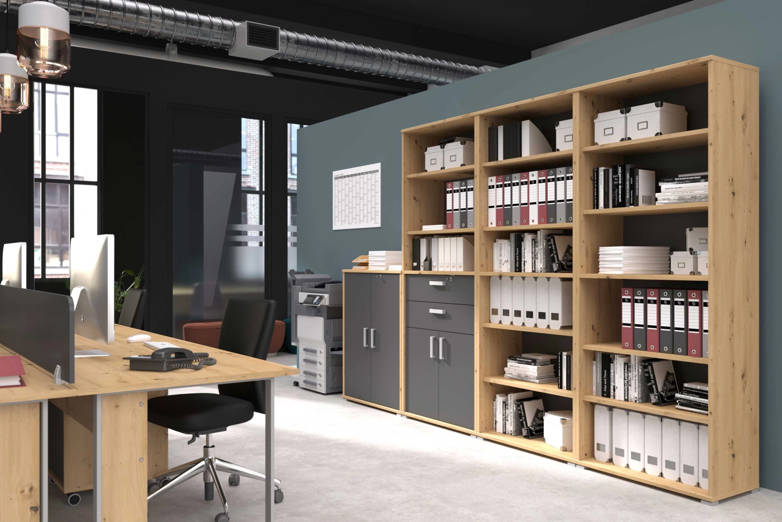 Boekenkast The Office 3 Vakken 5 Boekenkast The Office 3 Vakken - Afbeelding 3