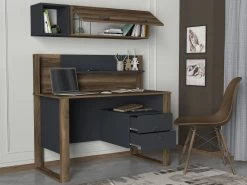 Tera Home 120cm Studiebureau | Gemelamineerd | Noten Antraciet -Collectie Slaapkamermeubels 804TRH3808 20 202 5bd6