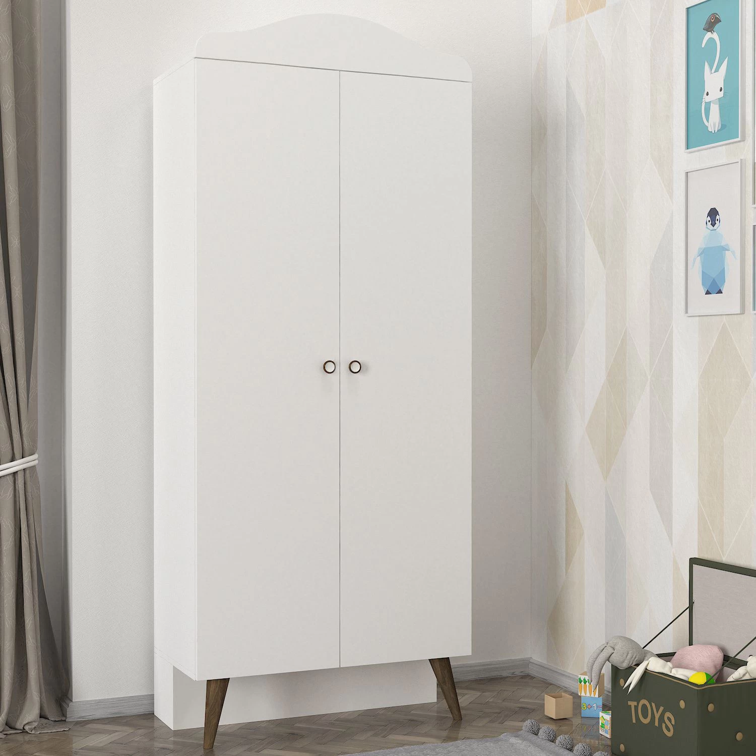 Tera Home 2-deurs Kledingkast | 100% Melamine Coating | 18mm | 90cm Breedte | Wit 9 Tera Home 2-deurs Kledingkast | 100% Melamine Coating | 18mm | 90cm Breedte | Wit - Afbeelding 7