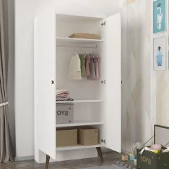 Tera Home 2-deurs Kledingkast | 100% Melamine Coating | 18mm | 90cm Breedte | Wit 14 Tera Home 2-deurs Kledingkast | 100% Melamine Coating | 18mm | 90cm Breedte | Wit -Collectie Slaapkamermeubels 804TRH3907 20 203 e1af