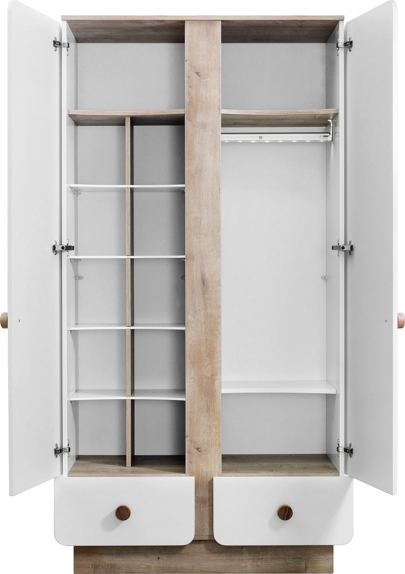 Kledingkast | Multicolor | 100% Melamine Gecoat | Zacht Sluitende Deuren | LED Hangrail 4 Kledingkast | Multicolor | 100% Melamine Gecoat | Zacht Sluitende Deuren | LED Hangrail - Afbeelding 2