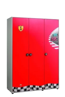 Kledingkast - 100% Melamine - Laden En Planken - Soft Close Deuren - Multicolor - Race Cup -Collectie Slaapkamermeubels 813CLK3925 20 202 ebff