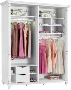 Kledingkast - 100% Melamine | Laden, Planken, LED Rail -Collectie Slaapkamermeubels 813CLK3928 20 208 0ebf