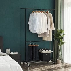 Songmics CHIC INDUSTRIAL KLEDINGREK Op Wielen - 110 Kg Belasting -Collectie Slaapkamermeubels 81c3L j1LHL. AC SL1500 7334