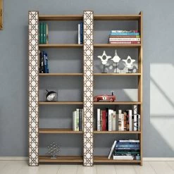 Boekenplank Woody Fashion | 124,6 X 24,2 X 170 Cm | Walnut White -Collectie Slaapkamermeubels 845HCT3612 20 202 6466