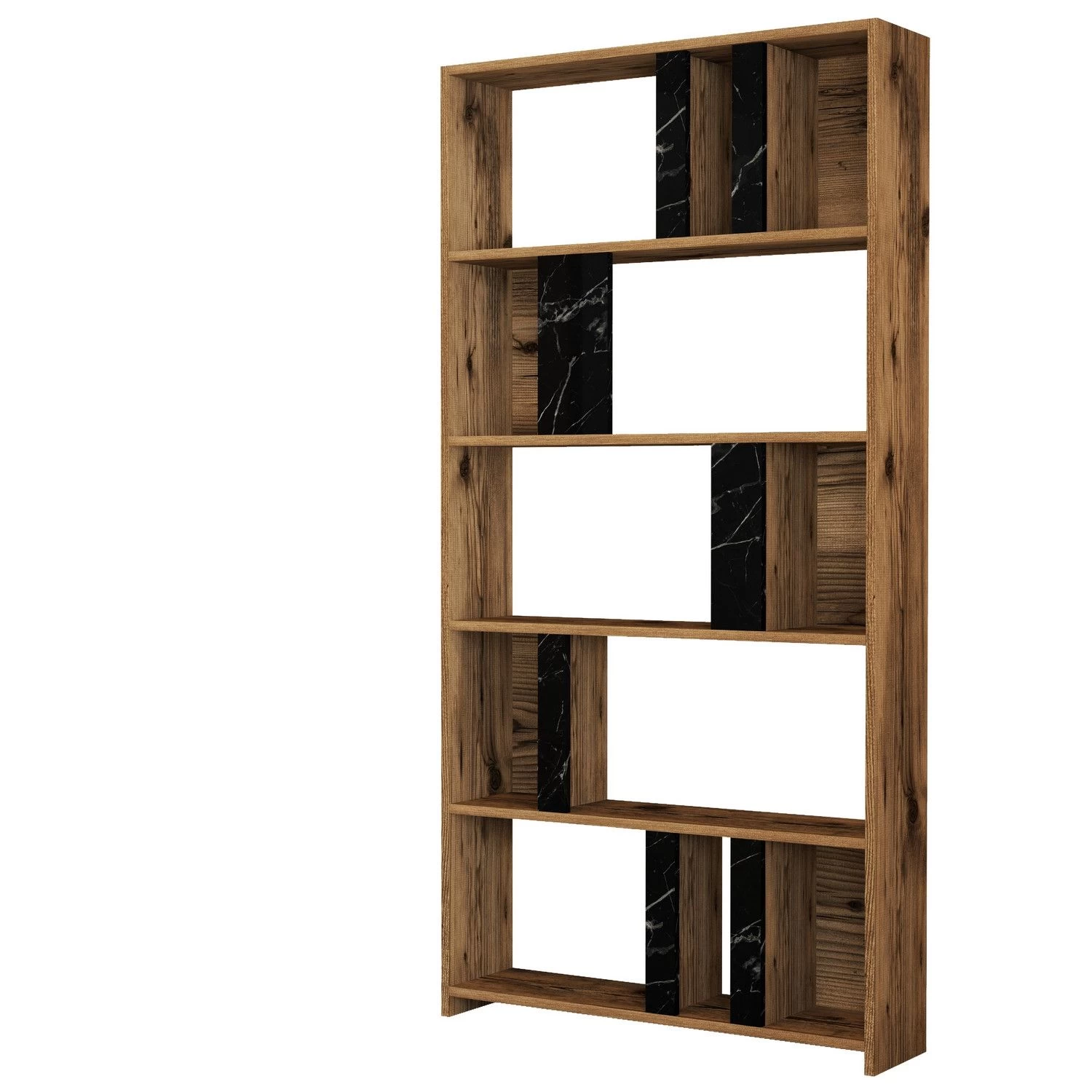 Boekenplank Woody Fashion | 90 X 20 X 180 Cm | Black Walnut 5 Boekenplank Woody Fashion | 90 X 20 X 180 Cm | Black Walnut - Afbeelding 3