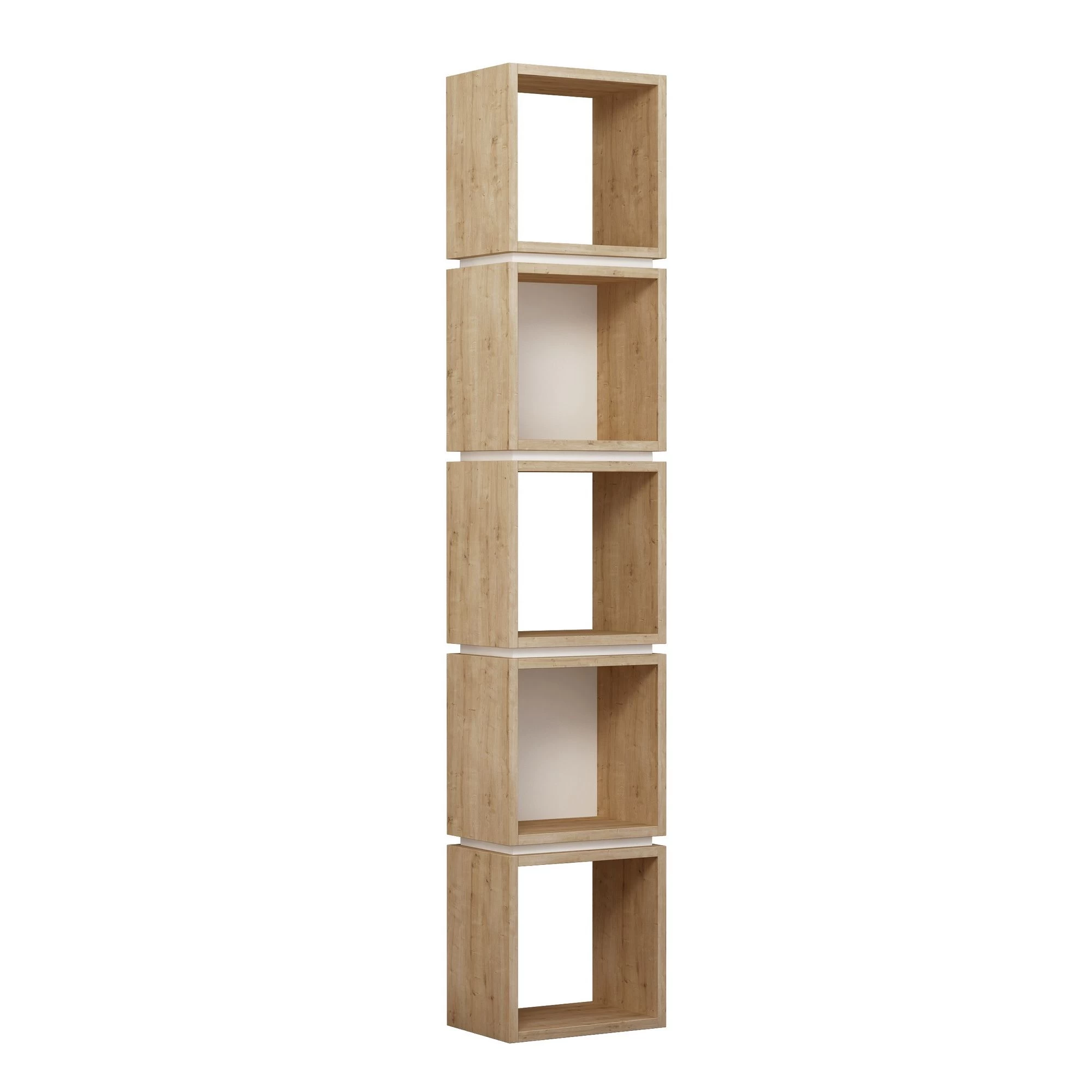 Boekenplank Woody Fashion | 32 X 22 X 167 Cm | Oak White 4 Boekenplank Woody Fashion | 32 X 22 X 167 Cm | Oak White - Afbeelding 2