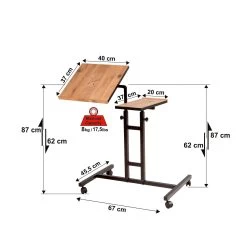 Laptoptafel Sapphire | 45,5 X 67 X 87 Cm | Metalen Frame | Kleur: Atlantic Pine Black -Collectie Slaapkamermeubels 863SPH2813 20 2014 dcdd