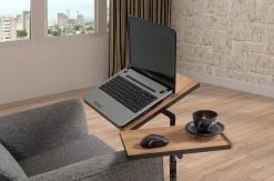 Laptoptafel Sapphire | 45,5 X 67 X 87 Cm | Metalen Frame | Kleur: Atlantic Pine Black -Collectie Slaapkamermeubels 863SPH2813 3 5db0