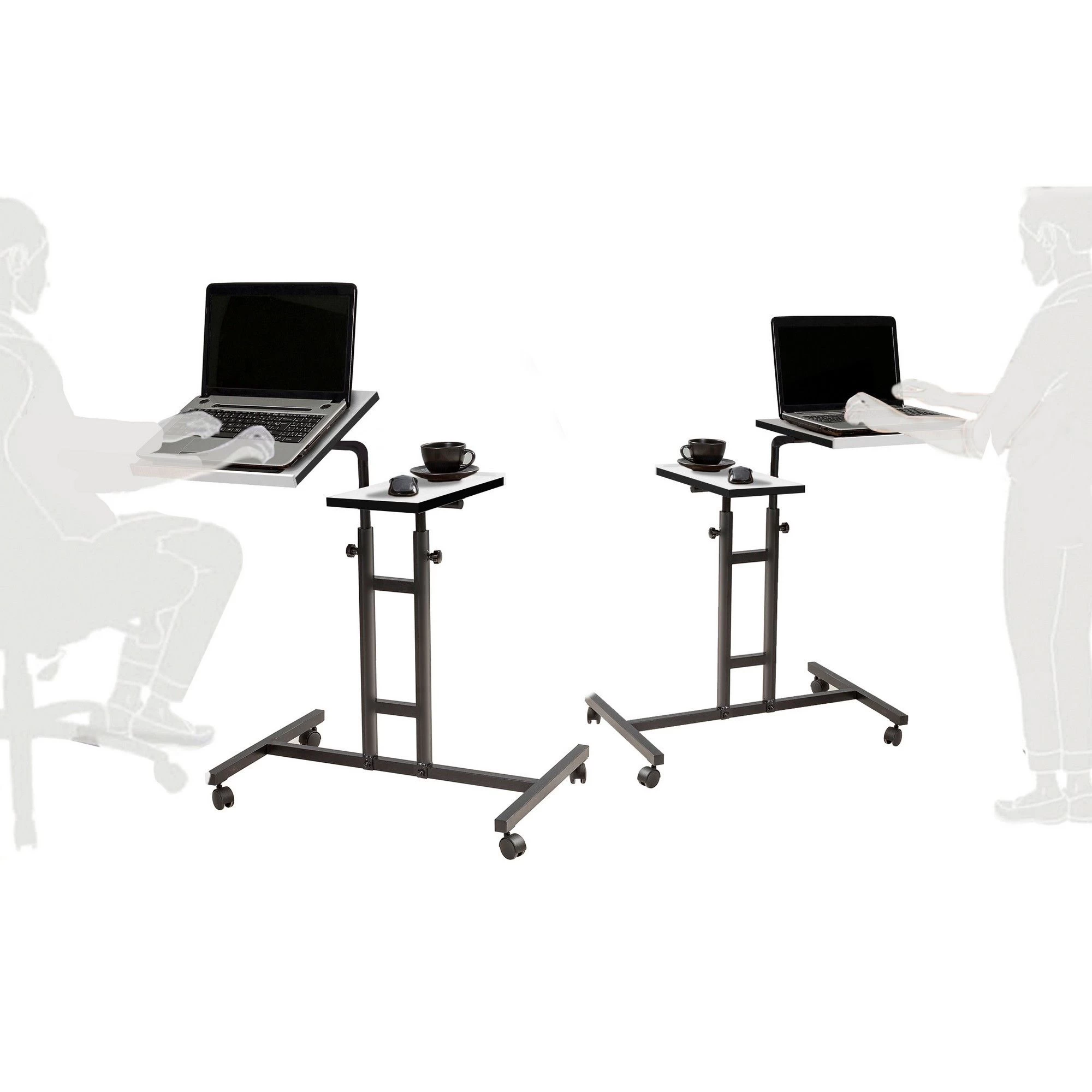 Laptoptafel Sapphire | 45,5 X 67 X 87 Cm | Metalen Frame | Kleur: Wit-Zwart 8 Laptoptafel Sapphire | 45,5 X 67 X 87 Cm | Metalen Frame | Kleur: Wit-Zwart - Afbeelding 6