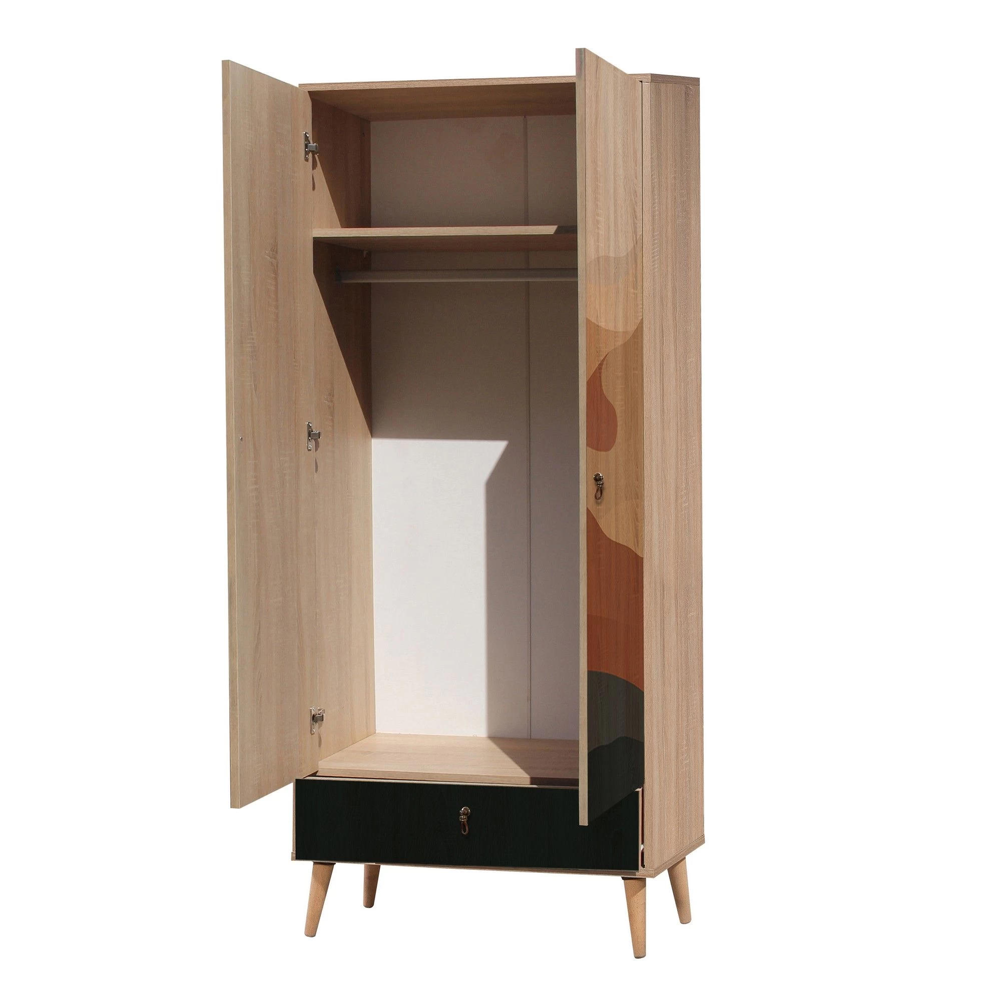 Vella Garderobekast | 100% Melamine Gecoat | Houten Poten 6 Vella Garderobekast | 100% Melamine Gecoat | Houten Poten - Afbeelding 4