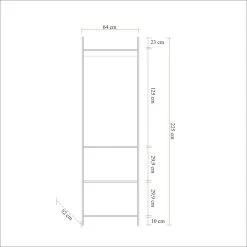 Garderobekast Sapphire | 100% Melamine | 18 Mm Dik | Metalen Poten | Atlantic Pine -Collectie Slaapkamermeubels 863SPH5405 20 206 5d42