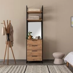 Saffier Melamine Garderobekast - 18 Mm Dik | PVC Randen | Montage Vereist. | Metalen Poten | Atlantisch Grenen -Collectie Slaapkamermeubels 863SPH5426 20 202 866f