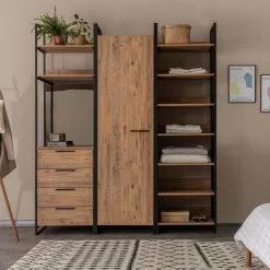 Saffier Melamine Kledingkast - 3-Delige Set | 64x225x52 | Atlantic Pine