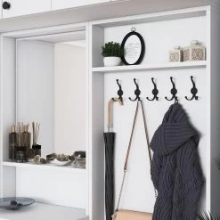 Halstandaard Locelso | 179 X 37 X 226 Cm | 100% Melaminegecoat Spaanplaat | Elegant Wit -Collectie Slaapkamermeubels 893RAN1722 6 8e08