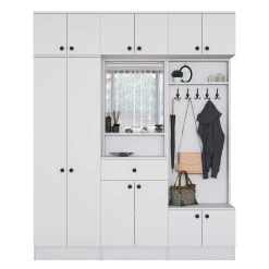 Halstandaard Locelso | 179 X 37 X 226 Cm | 100% Melaminegecoat Spaanplaat | Elegant Wit -Collectie Slaapkamermeubels 893RAN1722 8 70e9