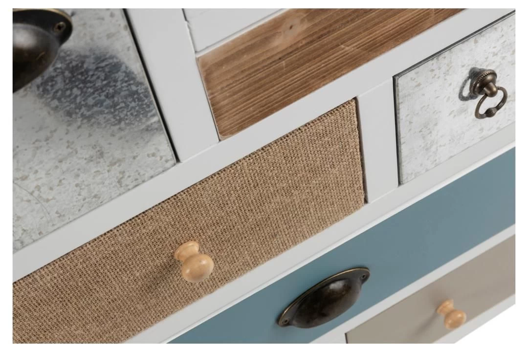 Commode Tiara 48cm, 9 Lades - Wit/multicolor 8 Commode Tiara 48cm, 9 Lades - Wit/multicolor - Afbeelding 6