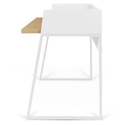 Bureau Volta 90cm - Wit/eik -Collectie Slaapkamermeubels 9003.052811 Volga Desk Pure White with Oak 7 fb04