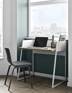 Bureau Volta 90cm - Wit/eik -Collectie Slaapkamermeubels 9003.052811 Volga Desk Pure White with Oak 9 4b58