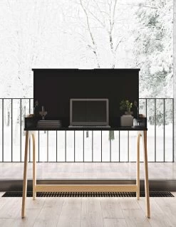 Bureau Aura 94cm - Zwart/eik -Collectie Slaapkamermeubels 9003.053252 Aura Desk Pure Black Oak 10 c4f1