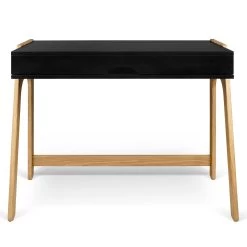 Bureau Aura 94cm - Zwart/eik -Collectie Slaapkamermeubels 9003.053252 Aura Desk Pure Black Oak 1 23cc
