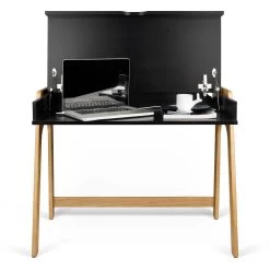 Bureau Aura 94cm - Zwart/eik -Collectie Slaapkamermeubels 9003.053252 Aura Desk Pure Black Oak 3 65d8