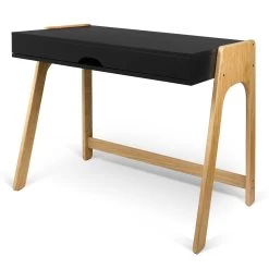 Bureau Aura 94cm - Zwart/eik -Collectie Slaapkamermeubels 9003.053252 Aura Desk Pure Black Oak 4 c955