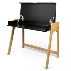 Bureau Aura 94cm - Zwart/eik -Collectie Slaapkamermeubels 9003.053252 Aura Desk Pure Black Oak 5 05b2
