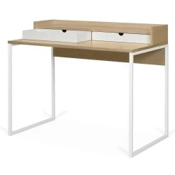 Bureau Rise 100cm - Eik/wit -Collectie Slaapkamermeubels 9003.053948 Rise Desk Light Oak Pure White 1 4532