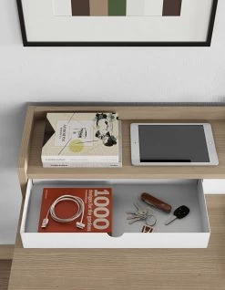 Bureau Rise 100cm - Eik/wit -Collectie Slaapkamermeubels 9003.053948 Rise Desk Light Oak Pure White 7 e7af