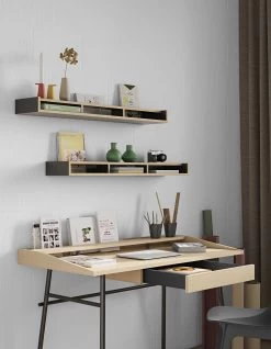 Bureau Ply 120cm Met Lade - Eik/zwart 29 Bureau Ply 120cm Met Lade - Eik/zwart -Collectie Slaapkamermeubels 9003.053979 Ply desk light oak and black 15 d38c