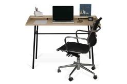 Bureau Ply 120cm - Eik/zwart -Collectie Slaapkamermeubels 9003.054082 Ply desk light oak and black steel 3 0189