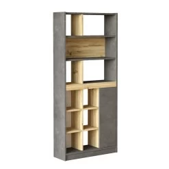 Boekenplank Yardley | 75,6 X 25 X 170 | Eiken-Zilver-design -Collectie Slaapkamermeubels 921YRD1140 20 205 2052