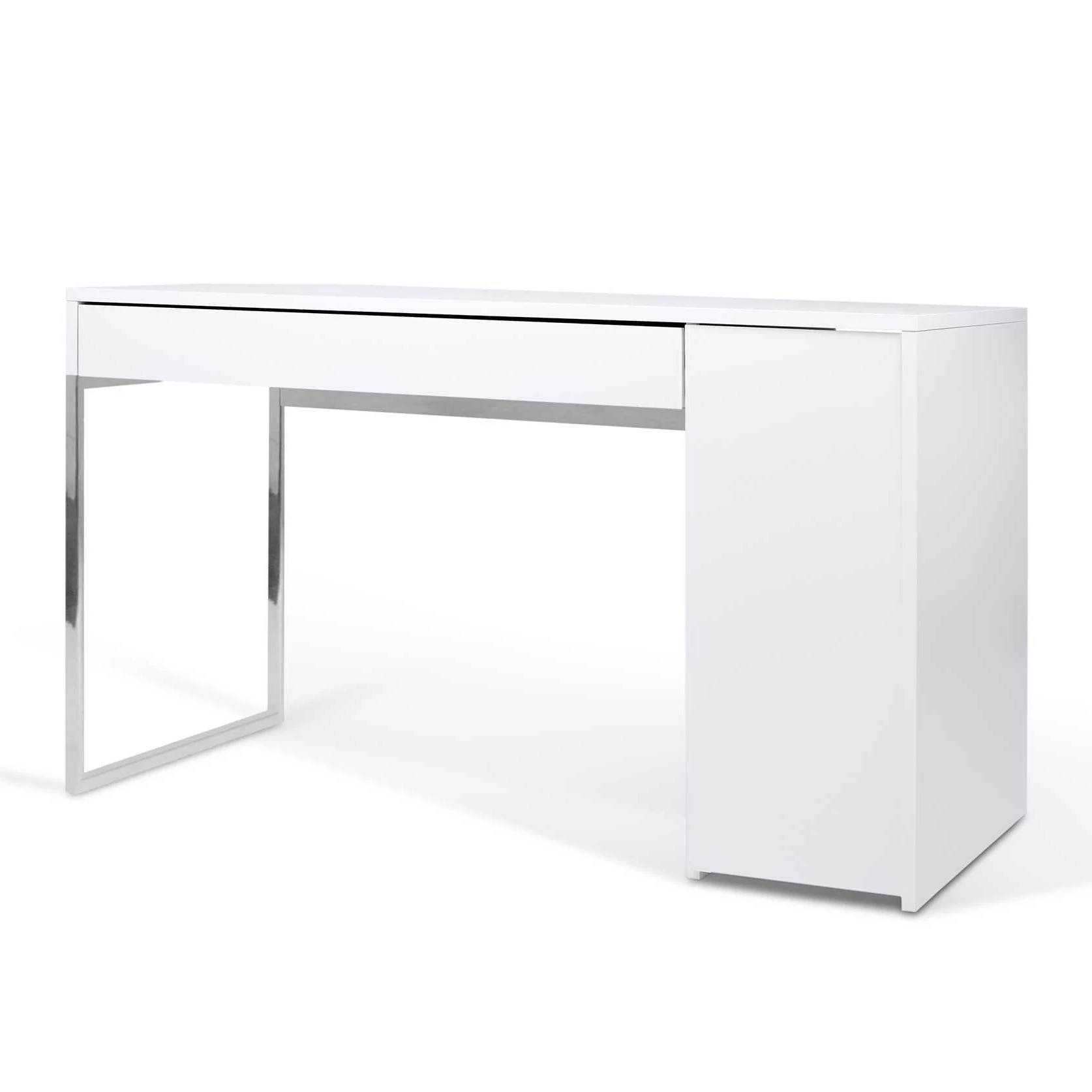 Bureau Prado 130cm - Wit/chroom 10 Bureau Prado 130cm - Wit/chroom - Afbeelding 8
