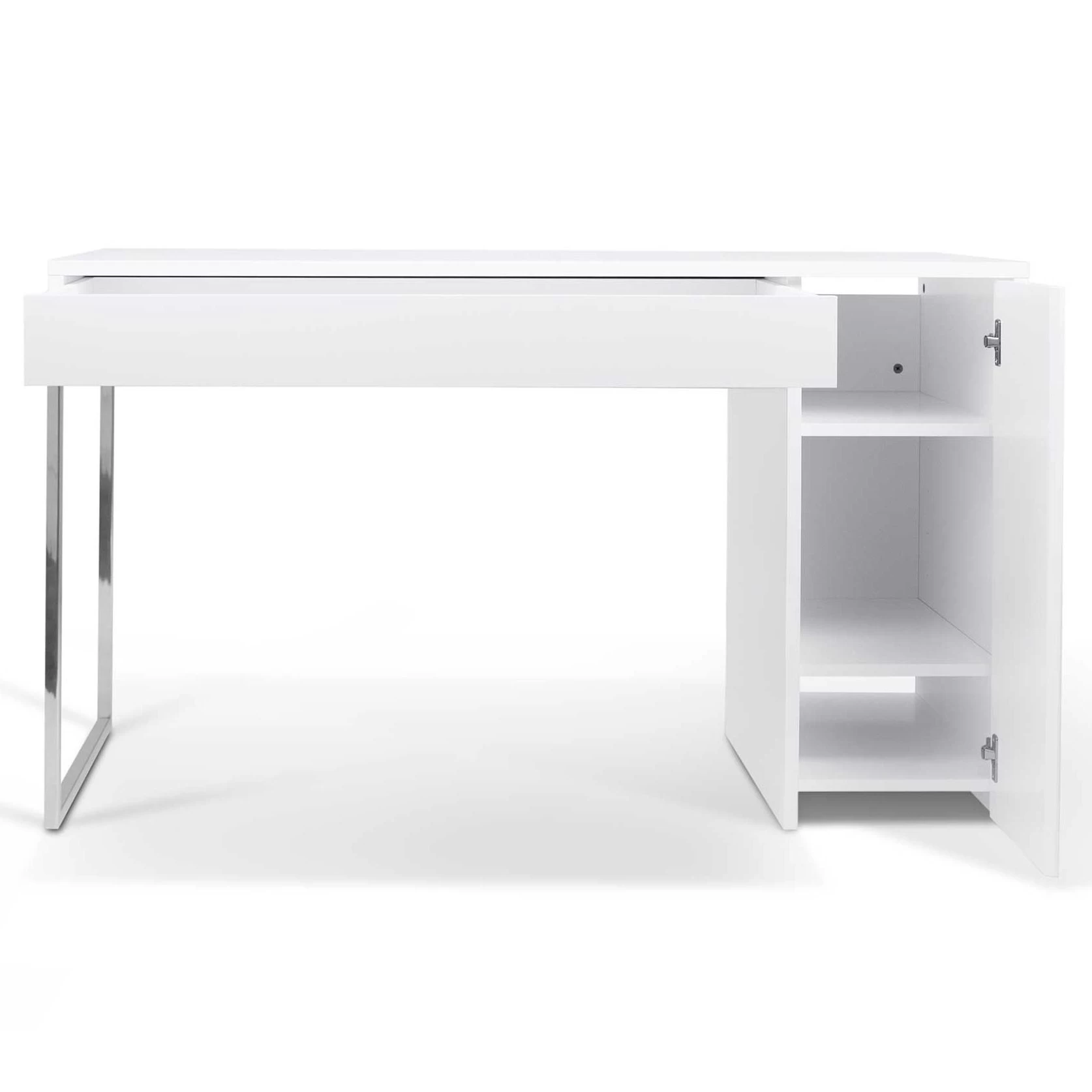Bureau Prado 130cm - Wit/chroom 9 Bureau Prado 130cm - Wit/chroom - Afbeelding 7