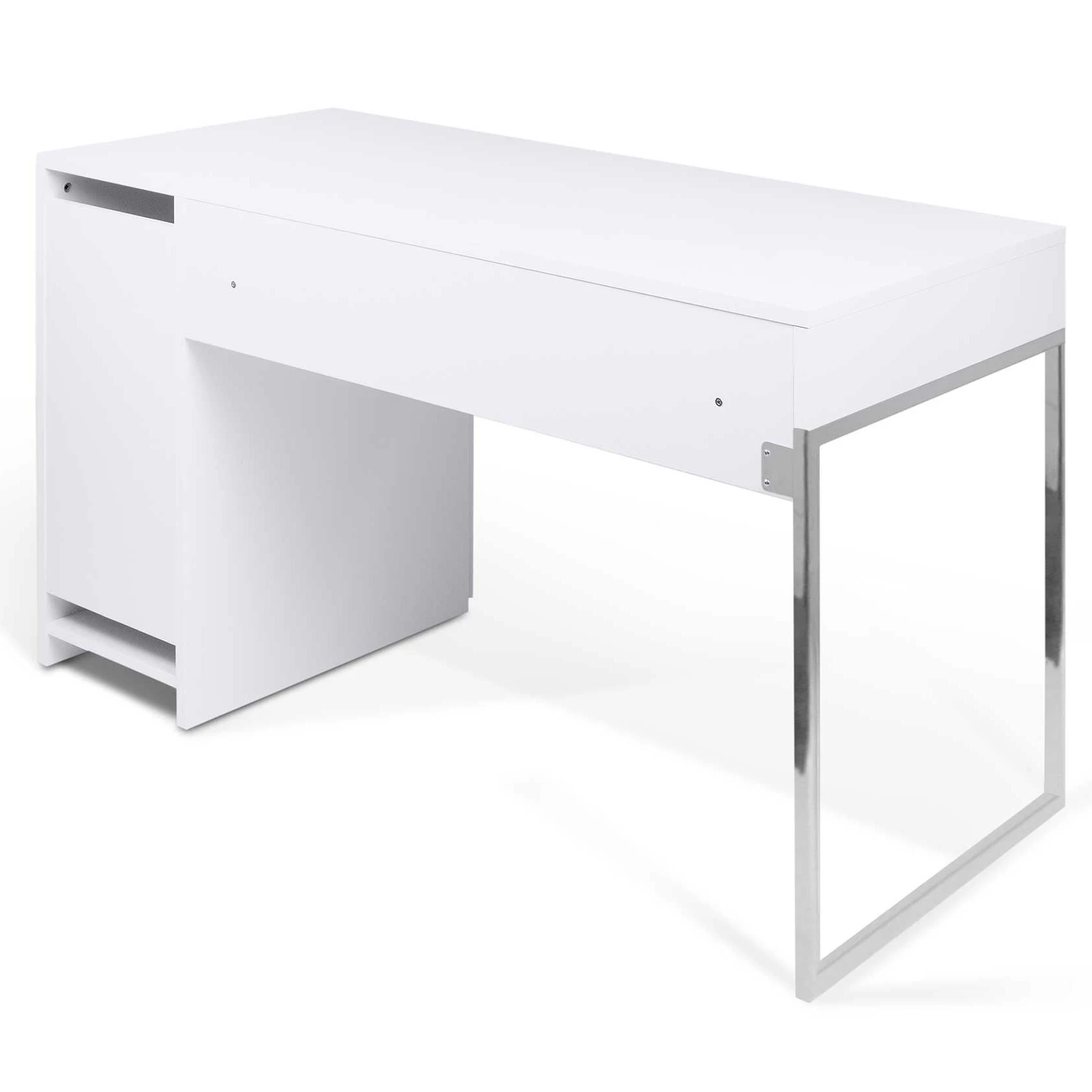 Bureau Prado 130cm - Wit/chroom 6 Bureau Prado 130cm - Wit/chroom - Afbeelding 4