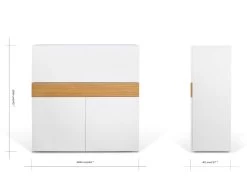 Bureau/opbergkast Fox 110cm - Wit/eik -Collectie Slaapkamermeubels 9500.052606 Focus Home Office Pure White Oak 7 6b34