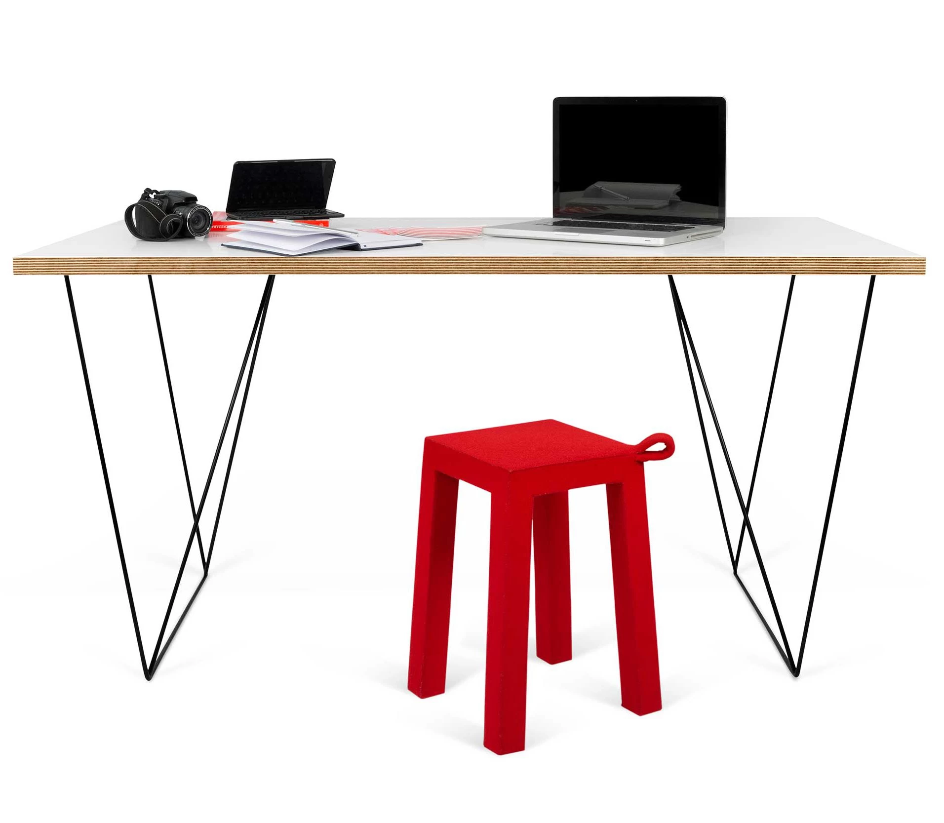 Bureau Flo - Wit/zwarte Pootjes 14 Bureau Flo - Wit/zwarte Pootjes - Afbeelding 12