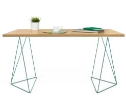 Bureau Flo - Wilde Eik/groene Pootjes -Collectie Slaapkamermeubels 9500.053245 Flow 140 Oak Green Steel 3 1257