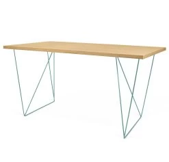 Bureau Flo - Wilde Eik/groene Pootjes -Collectie Slaapkamermeubels 9500.053245 Flow 140 Oak Green Steel 6 89a0