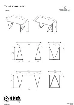 Bureau Flo - Wilde Eik/groene Pootjes -Collectie Slaapkamermeubels 9500.053245 Flow 140 Oak Green Steel 9 dfda