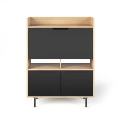 Secretaire Limo 104cm - Eik/zwart -Collectie Slaapkamermeubels 9500.053276 Lime Work Station Pure Black and Oak 1 1357