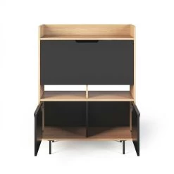 Secretaire Limo 104cm - Eik/zwart -Collectie Slaapkamermeubels 9500.053276 Lime Work Station Pure Black and Oak 4 4806